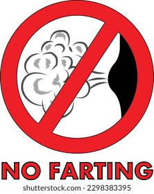 No Farting vector sign for various use. Red sign Vector for easy modification.