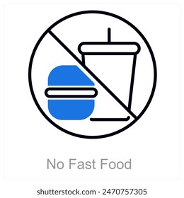 No Fast Food and no burger icon concept