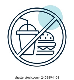 No fast food and drink vector icon. Graph symbol for fitness and weight loss web site and apps design, logo, app, UI