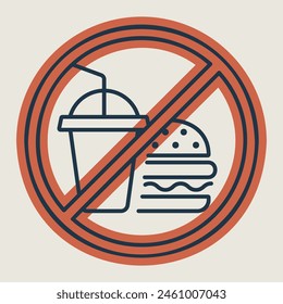 No fast food and drink vector icon. Graph symbol for fitness and weight loss web site and apps design, logo, app, UI