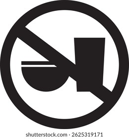 No fast food and drink vector icon. Graph symbol for fitness and weight loss web site and apps design, logo, app, UI