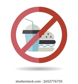No hay ícono de Vector de comida rápida y bebida. Símbolo del gráfico para el Sitio web de la aptitud y de la pérdida de peso y diseño de los App, logotipo, App, UI