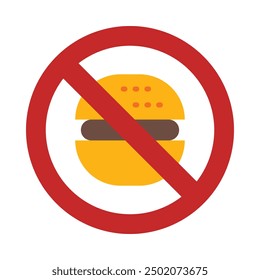 No Fast Food Flat Icon Design For Personal nad Commercial Use