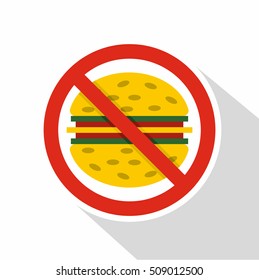 No fast food icon. Flat illustration of no fast food vector icon for web isolated on white background