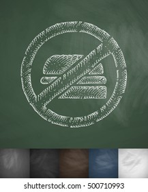 no fast food icon. Hand drawn vector illustration