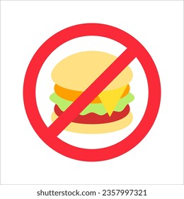 No fast food icon. Outline no fast food vector icon for web design, vector illustration on white background