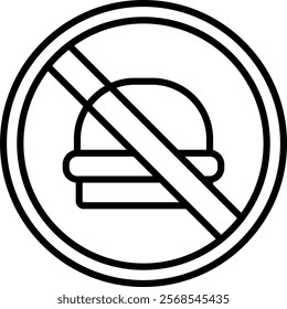 No Fast Food Icon Symbol Art Sign