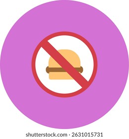 No Fast Food Icon Symbol Art Sign