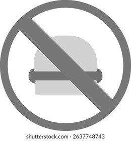 No Fast Food Icon Symbol Art Sign