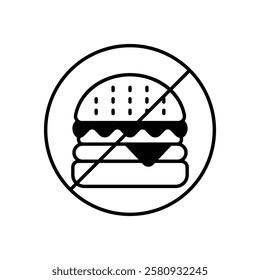 No Fast Food icon vector stock illustration