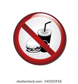 no fast food over white background vector illustration