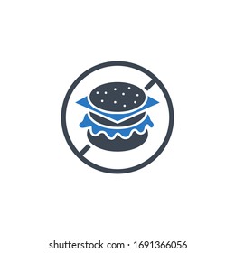 No Fast Food related vector glyph icon. Isolated on white background. Vector illustration.