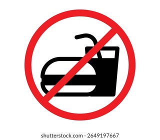 No fast food sign. No fast food Sign Label Symbol. No Food Or Drink sign. no fast foods silhouette. prohibited food sign