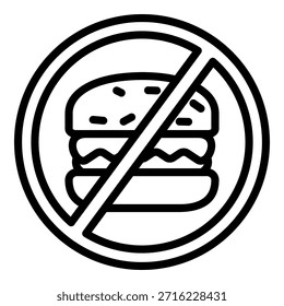 No hay comida rápida Colección de ícono de Vector simple