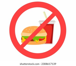 No fast food symbol Fast food danger label