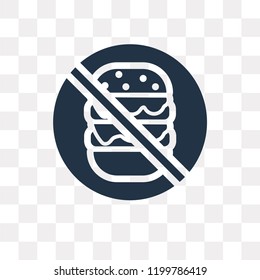 No fast food vector icon isolated on transparent background, No fast food transparency concept can be used web and mobile