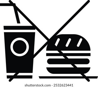 No Fast Food Vector Illustration Detailed Icon