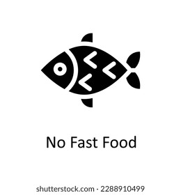 No Fast Food Vector   solid Icons. Simple stock illustration stock
