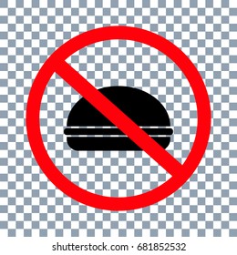 no fastfood sign on transparent background