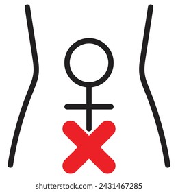 No fasting during menstruation
icon in outline and vector format.