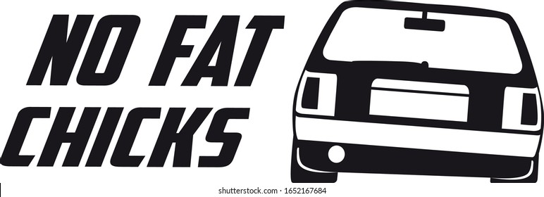no fat chicks auto decal