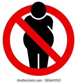 No fat people vector sign