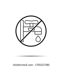 No faucet icon. Simple thin line, outline vector of real estate ban, prohibition, embargo, interdict, forbiddance icons for ui and ux, website or mobile application