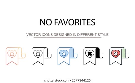 No Favorites icon design with white background stock illustration