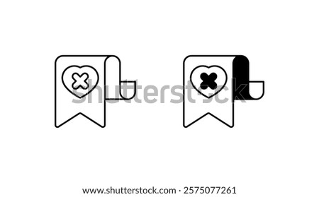 No Favorites icon design with white background stock illustration