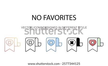 No Favorites icon design with white background stock illustration