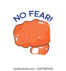 No fear doodle vector outline Sticker. EPS 10 file