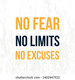 No Fear No Limits No Excuses Stock Vector (Royalty Free) 1402447922 ...