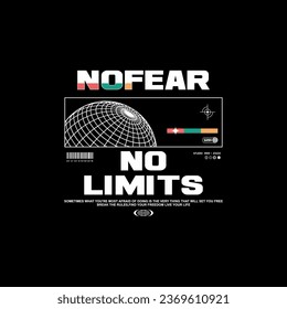 no fear no limits modern and stylish motivational quotes typography slogan.
