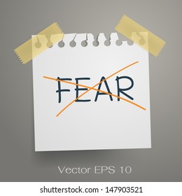 No fear. Motivation concept on working. Vector illustration.