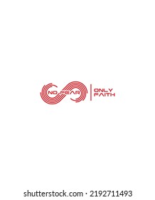 No Fear Only Faith creative modern vector logo template 