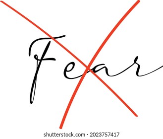 No fear phrase on white