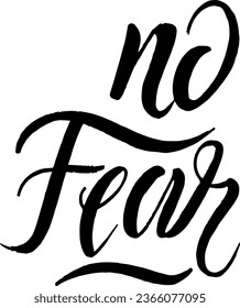 No Fear - slogan typography with cracks texture. Good for college t-shirt design, greeting cards, flyers, social media, etc. Trendy apparel print in college style. Vector illustration.