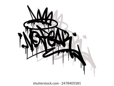 NO FEAR word graffiti tag style