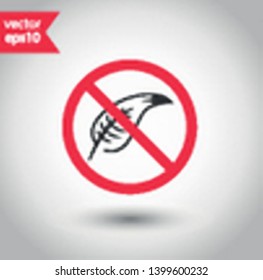 No feather icon. Forbidden writing icon. Prohibited feather vector icon. Warning, caution, attention, restriction flat sign design.