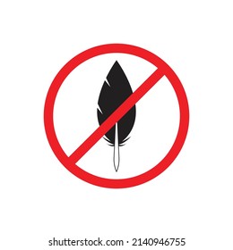 No feather sign icon design. vector illustration