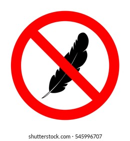 No Feather sign illustration. 