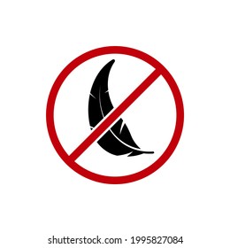 No feather sign isolated on white background. Vector illustration