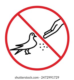 No Feeding Birds Sign for Park Rules and Wildlife Conservation