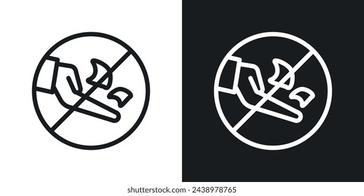No Feeding Wildlife Sign. Animal Protection Alert. Feeding Prohibition Icon