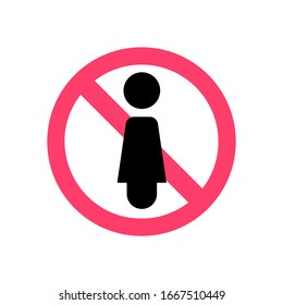 No Female Allowed. Isolated Vector Illustration