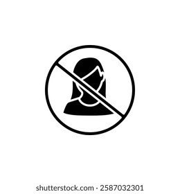 no female icon Simple thin line logo