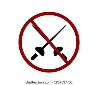 No fencing vector icon.  Editable stroke. Symbol in Line Art Style for Design, Presentation, Website or Apps Elements, Logo. Pixel vector graphics - Vector