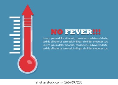No hay concepto de fiebre en un diseño plano. Ilustración del vector