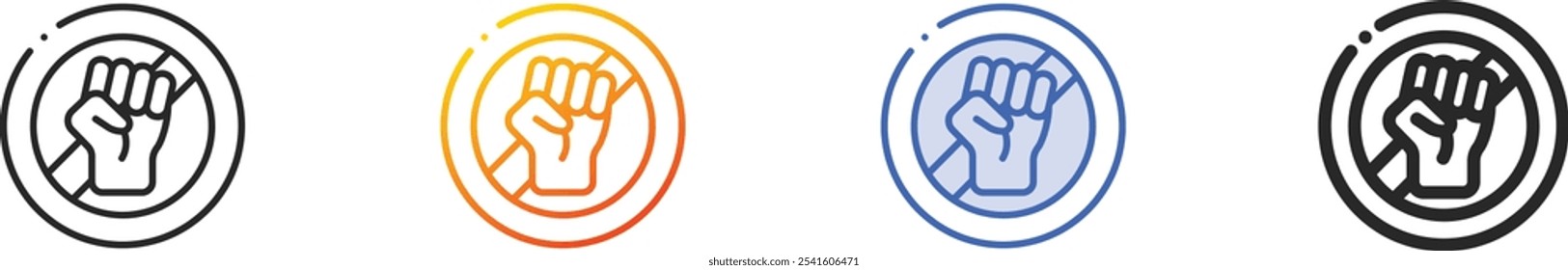 no fight icon.Thin Linear, Gradient, Blue Stroke and bold Style Design Isolated On White Background