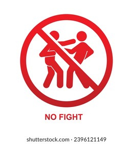 No fight sign isolated on background vector illustration.